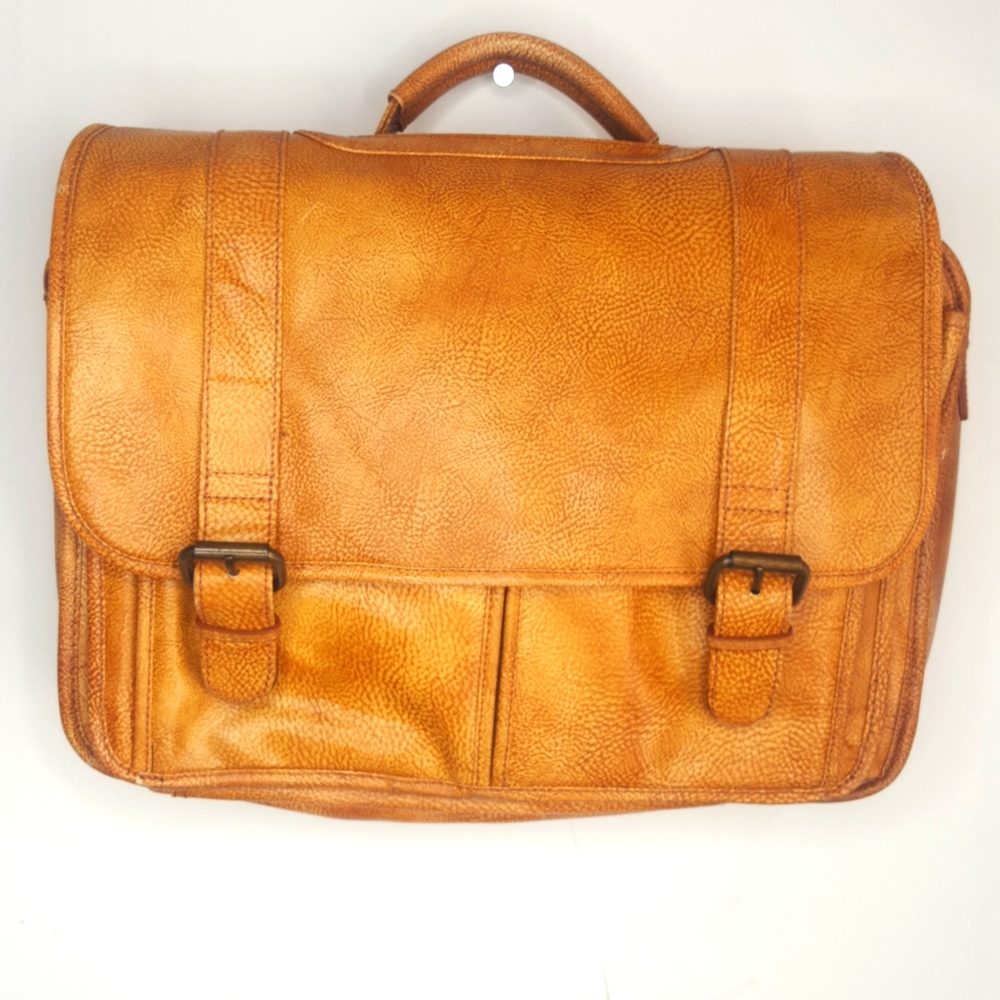 Pelle Studio Orange Leather Briefcase